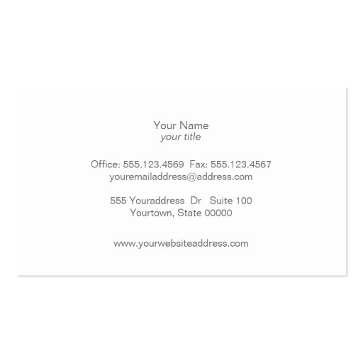 Cosmetology Faux Silver Foil Circle Motif Beauty Business Card (back side)