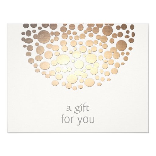 Cosmetology Gold Circles Spa Gift Certificate Custom Invitation