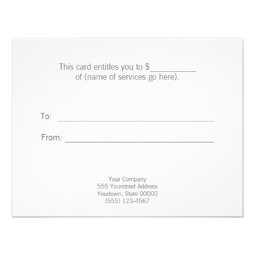 Cosmetology Gold Circles Spa Gift Certificate Custom Invitation