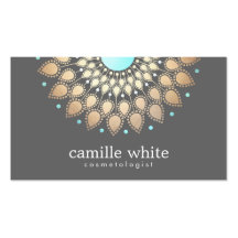 Cosmetology Gold Ornate Motif Gray Business Card Template