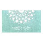 Cosmetology Pretty Circle Motif Light Aqua Blue Business Cards