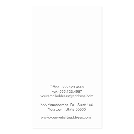 Cosmetology Silver Foil Embossed Look Leaves Gray Business Card Template (back side)