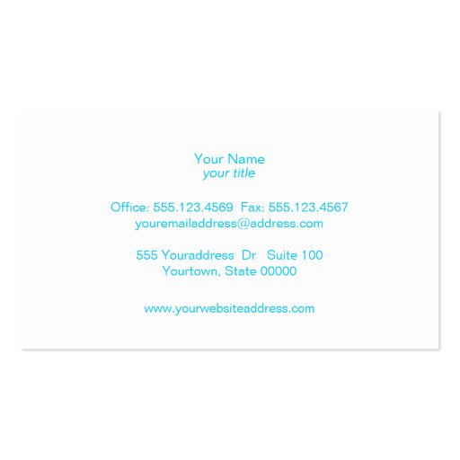 Cosmetology Turquoise Blue Abstract Spa and Salon Business Card Template (back side)