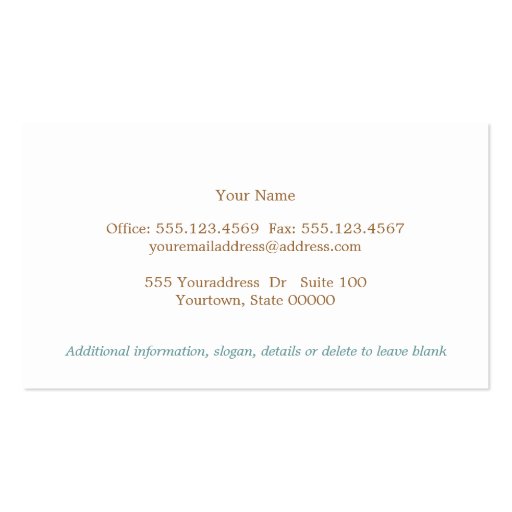 Cosmetology Whimsical Flowers Light Blue Spa Business Card (back side)