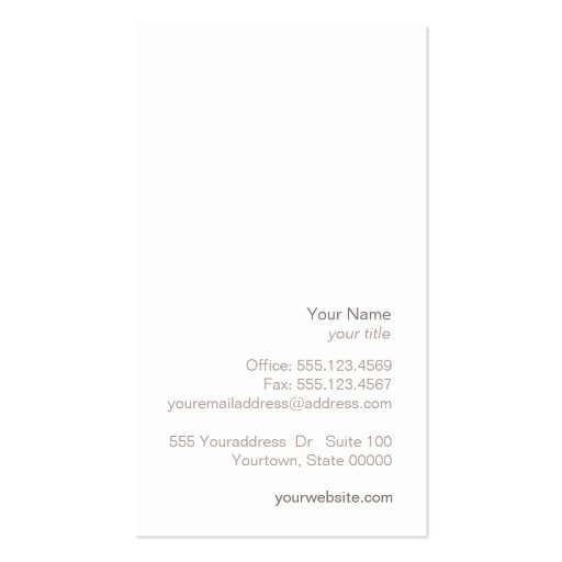 Cosmetology White Circle Ivory Texture Elegant Spa Business Card Template (back side)