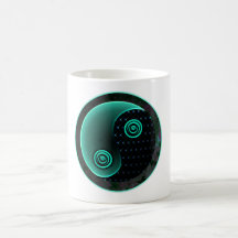 Cosmic Aqua In Balance Yin Yang Mugs
