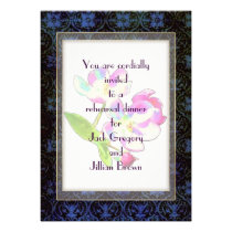 Cosmic Blossoms WEDDING rehearsal dinner invite invitations