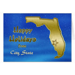 Cosmic Blue Sky Florida Map Custom Greeting Card