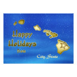 Cosmic Blue Sky Hawaii  Map Custom Invitation