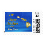 Cosmic Blue Sky Hawaii Map Custom Stamps