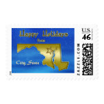 Cosmic Blue Sky Maryland Map Custom Stamp
