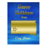 Cosmic Blue Sky South Dakota Map Custom Postcards
