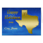 Cosmic Blue Sky Texas Map Custom Greeting Card
