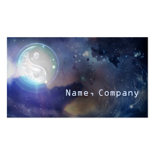 Cosmic Blue Yin Yang Business Card (front side)