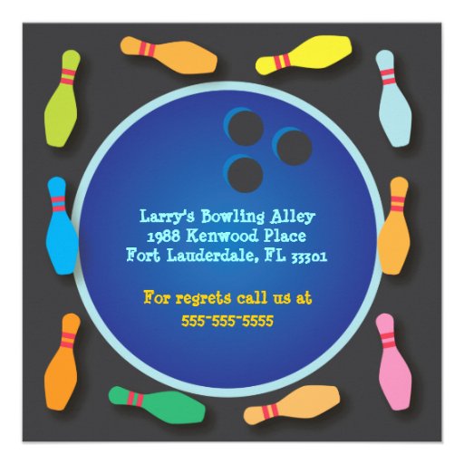 Cosmic Bowling Party Invitation