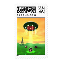 Cosmic Cow Abduction Postage