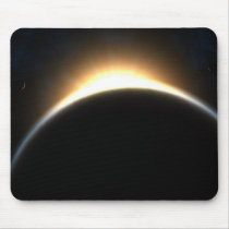 eclipse, science fiction, space, planet, sun, desktop wallpaper, Mouse pad with custom graphic design