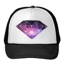 cosmic, diamond, space, hipster, nebula, boho, fashion, inspirational, geometric, trucker hat, art, triangle, funny, geek, cool, inspire, diamonds, cap, Trucker Hat with custom graphic design