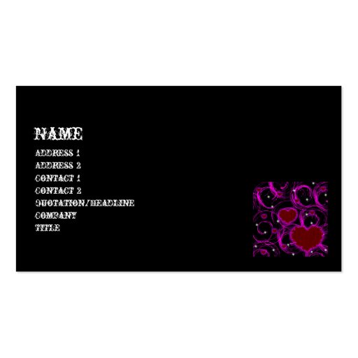 Cosmic Hearts Goth Abstract Art Business Cards