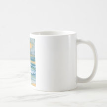 Cosmic Sea Yellow Gold and Blue Sunset Ocean Mug