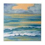 Cosmic Sea Yellow Gold and Blue Sunset Ocean tiles