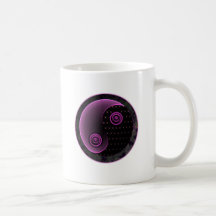 Cosmic Violet in Balance Yin Yang Coffee Mugs