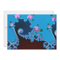 Cosmic wave Fractal Custom Invitation