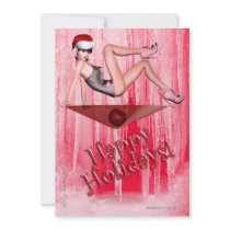 Cosmo Girl Christmas PinUp Invitation by AliciaHollinger Cosmo Girl Christmas PinUp Invitation