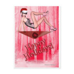 Cosmo Girl Christmas postcard by Alicia Hollinger