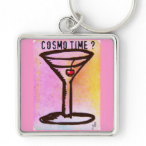 COSMO TIME MARTINI PRINT by Jill Get your party on Keychain