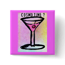 COSMO TIME PASTEL PRINT by Jill Pinback Button
