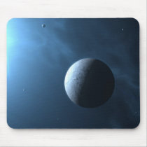 moon, ice, blue, space, science, fiction, desktop wallpaper, Mouse pad with custom graphic design