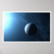 space, blue, planet, ice, desktop wallpaper, Poster with custom graphic design