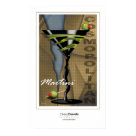 postcard - A martini - how very cosmopolitan! Not to be confused with the popular "Cosmos" drink made popular by Carrie & crew, which really wasn't a martini at all.  This happens to be an Apple Martini, or Appletini. Some use calvados, some apple puree, and some apple schnapps. This recipe uses the apple schnapps and has a very sweet taste. If you'd like to have a Sour Appletini, use Sour Apple Pucker. For an extra, edible touch to this drink, garnish with a green apple slice or peel.  I prefer olives. Enjoy! This art print, framed would look great over a bar! "Cosmopolitan Martini" is an original digital graphic created by Cheryl Daniels © 2009.