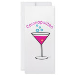 cosmopolitan with the words cosmopolitan on it rack card design