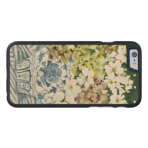 Cosmos and hydrangeas in a chinese vase 2013 carved® maple iPhone 6 case-3