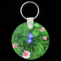 Cosmos and morning glories keychains