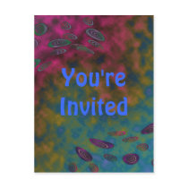 Cosmos Party invitation postcards by DonnaGraysonAbstract Cosmos Party invitation postcards