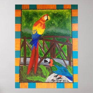 Costa Rica Birds 18x24 inch Poster