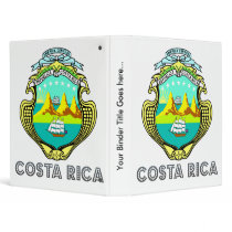 Costa Rica Coat of Arms 3 Ring Binders