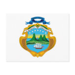 costa, rica, coat, arms, postcard
