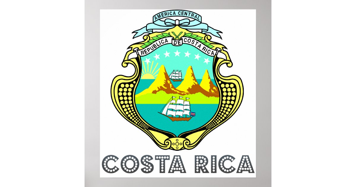 Costa Rica Coat of Arms Poster | Zazzle