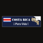 Costa Rica Flag Map Text Bumper Sticker