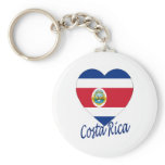 Costa Rica Flag Heart Keychain
