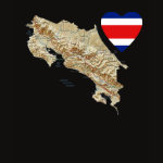 Costa Rica Flag Heart Map Fitted AA T-Shirt