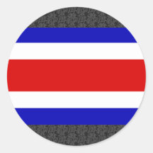 Costa Rica Flag Round Stickers