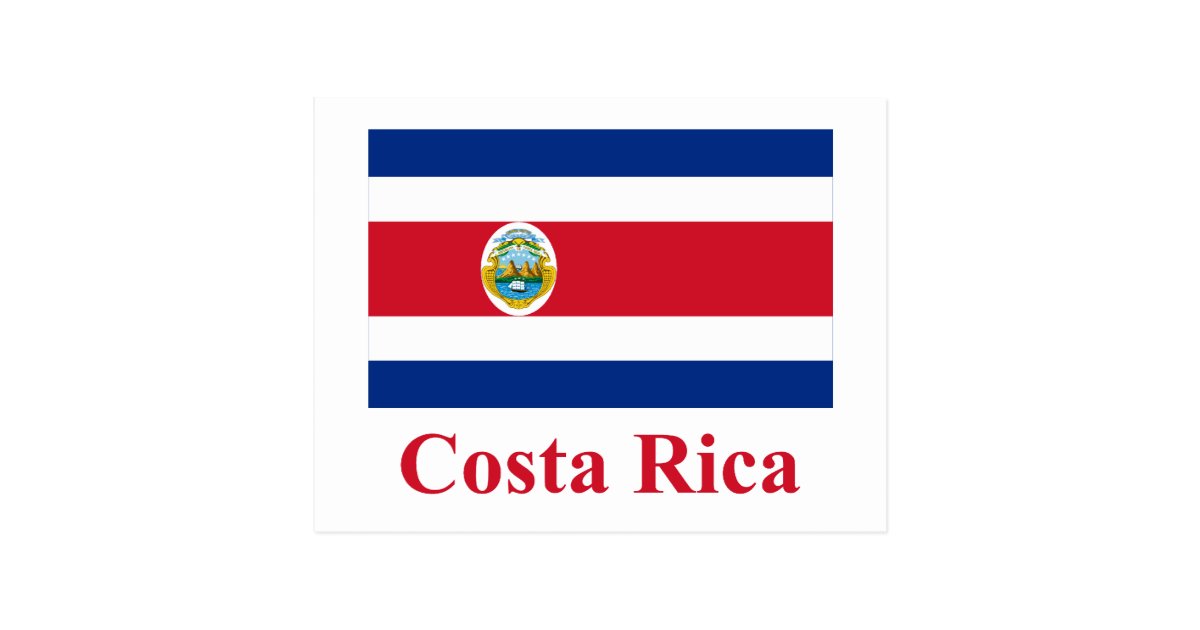 Costa Rica Flag with Name Postcard | Zazzle