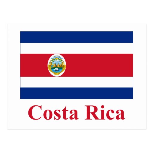 Costa Rica Flag with Name Postcard Zazzle