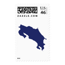 Costa Rica Map Postage Stamp