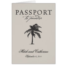 Costa Rica Passport Wedding Invitation Cards